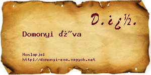 Domonyi Éva névjegykártya