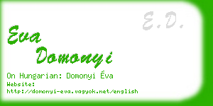 eva domonyi business card