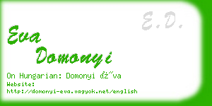 eva domonyi business card